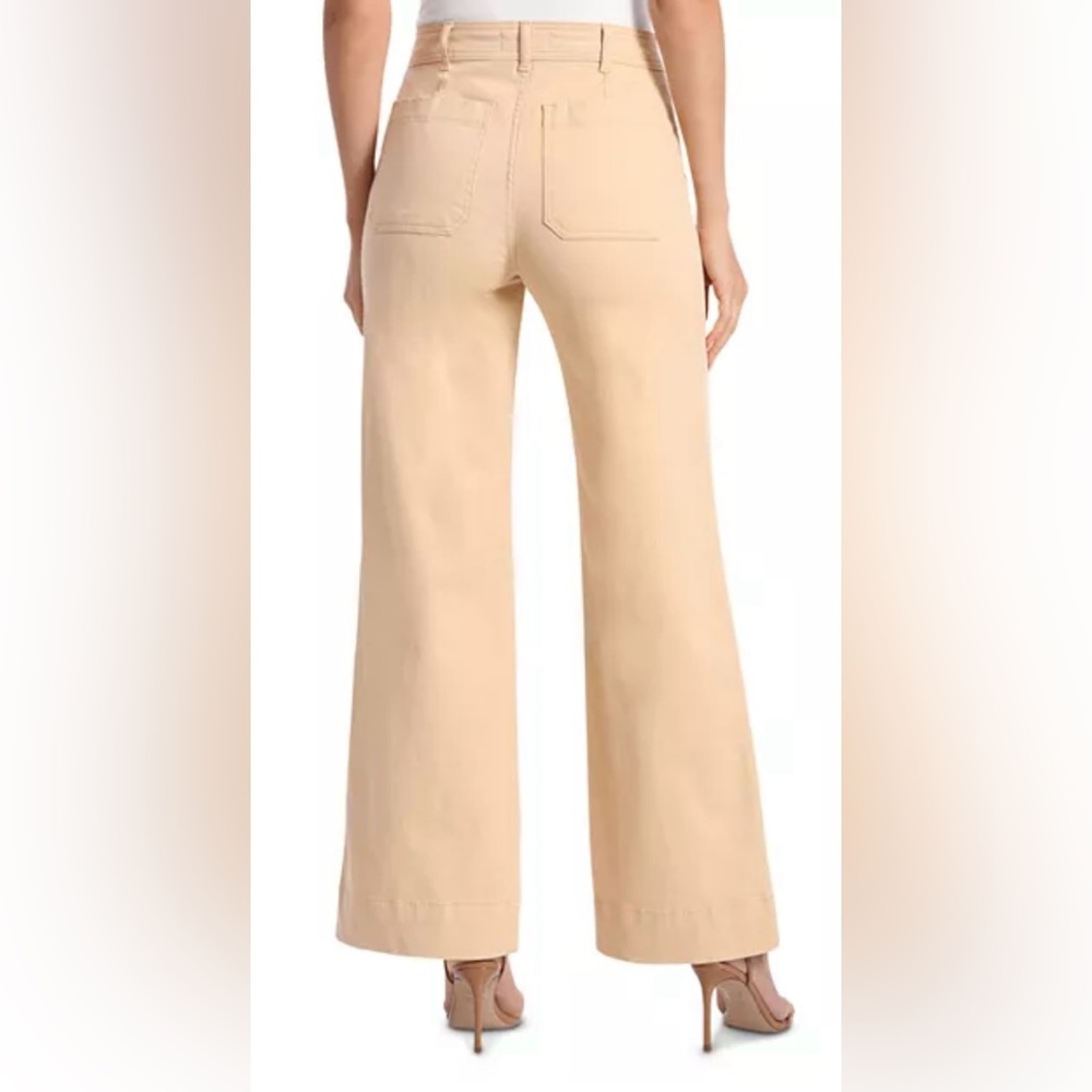 BAGATELLE High Rise Straight Flare Leg Pants Peach Cream Boho Retro Casual Sz 6 - Picture 3 of 11